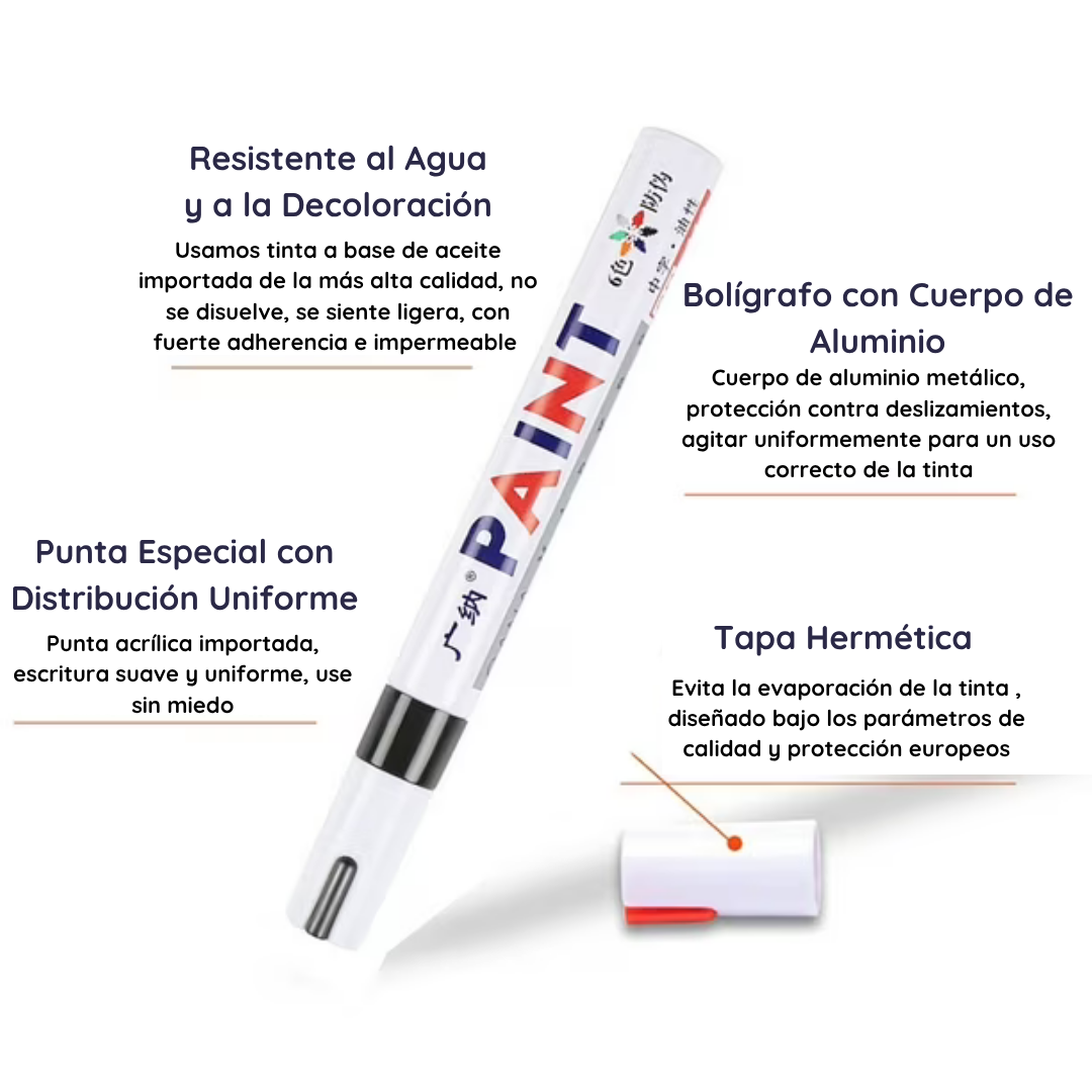 TIREMAX Paint Pen - Marcador para Llantas Blancas🚗🏍️