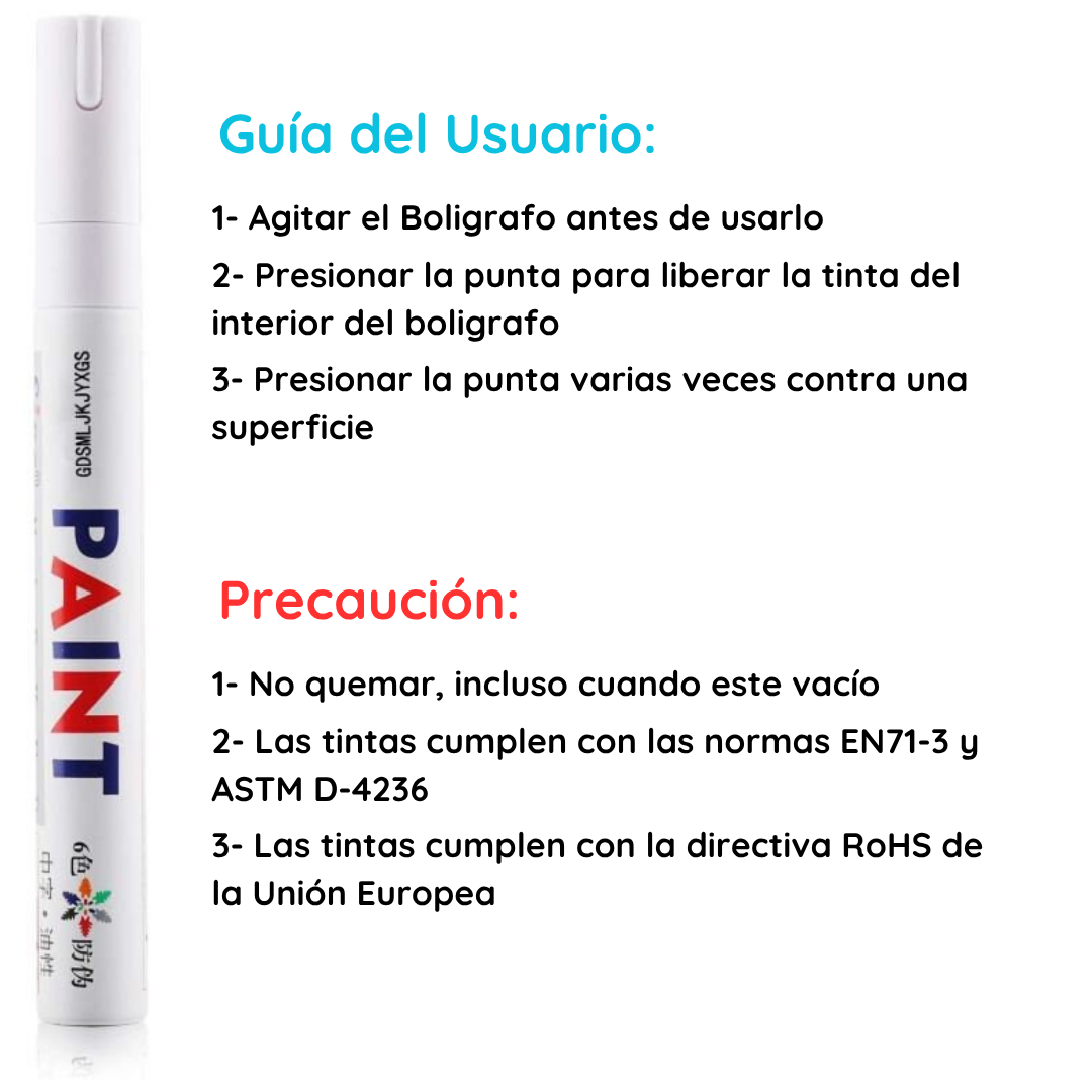 TIREMAX Paint Pen - Marcador para Llantas Blancas🚗🏍️